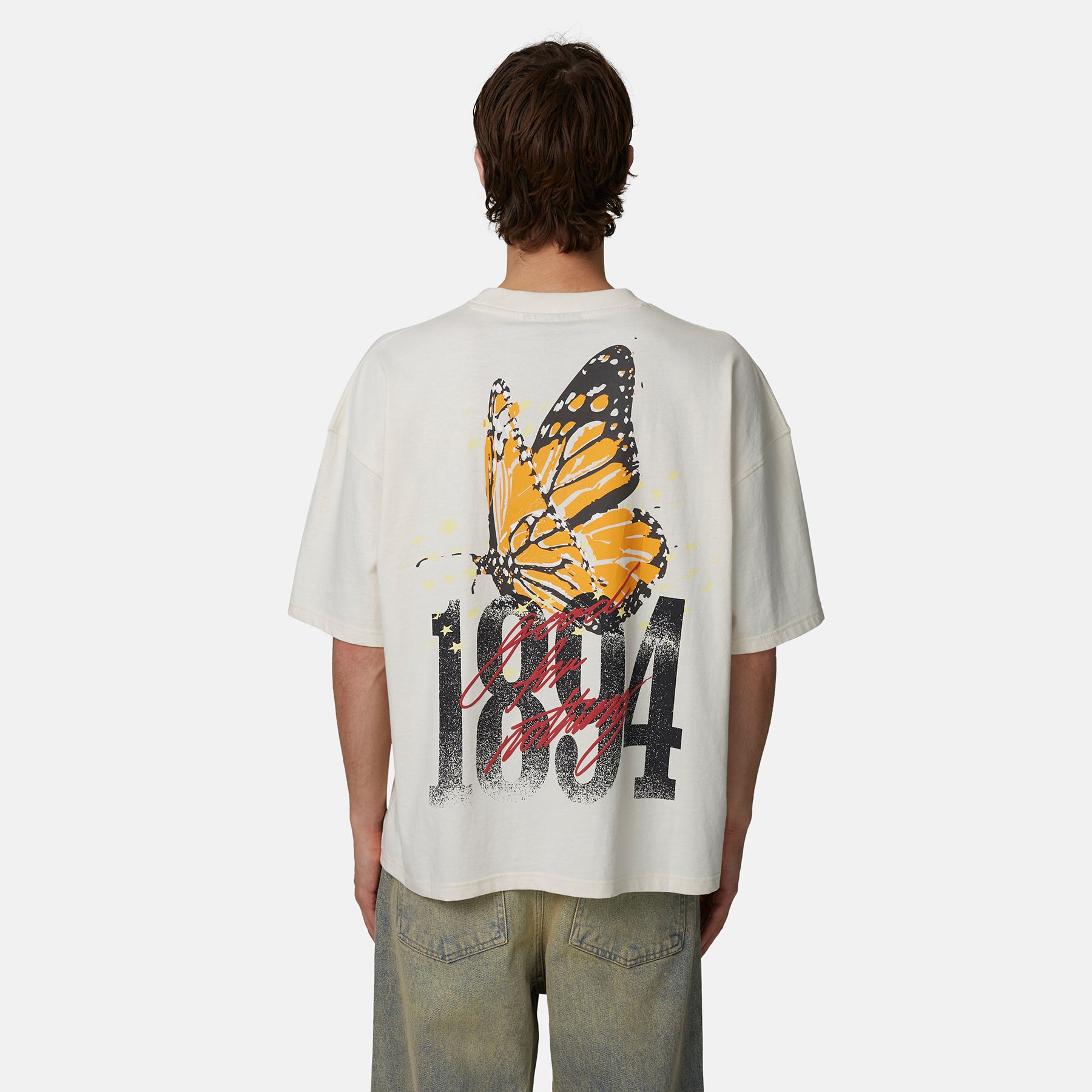 Soaring Butterfly Relaxed Off White T shirt