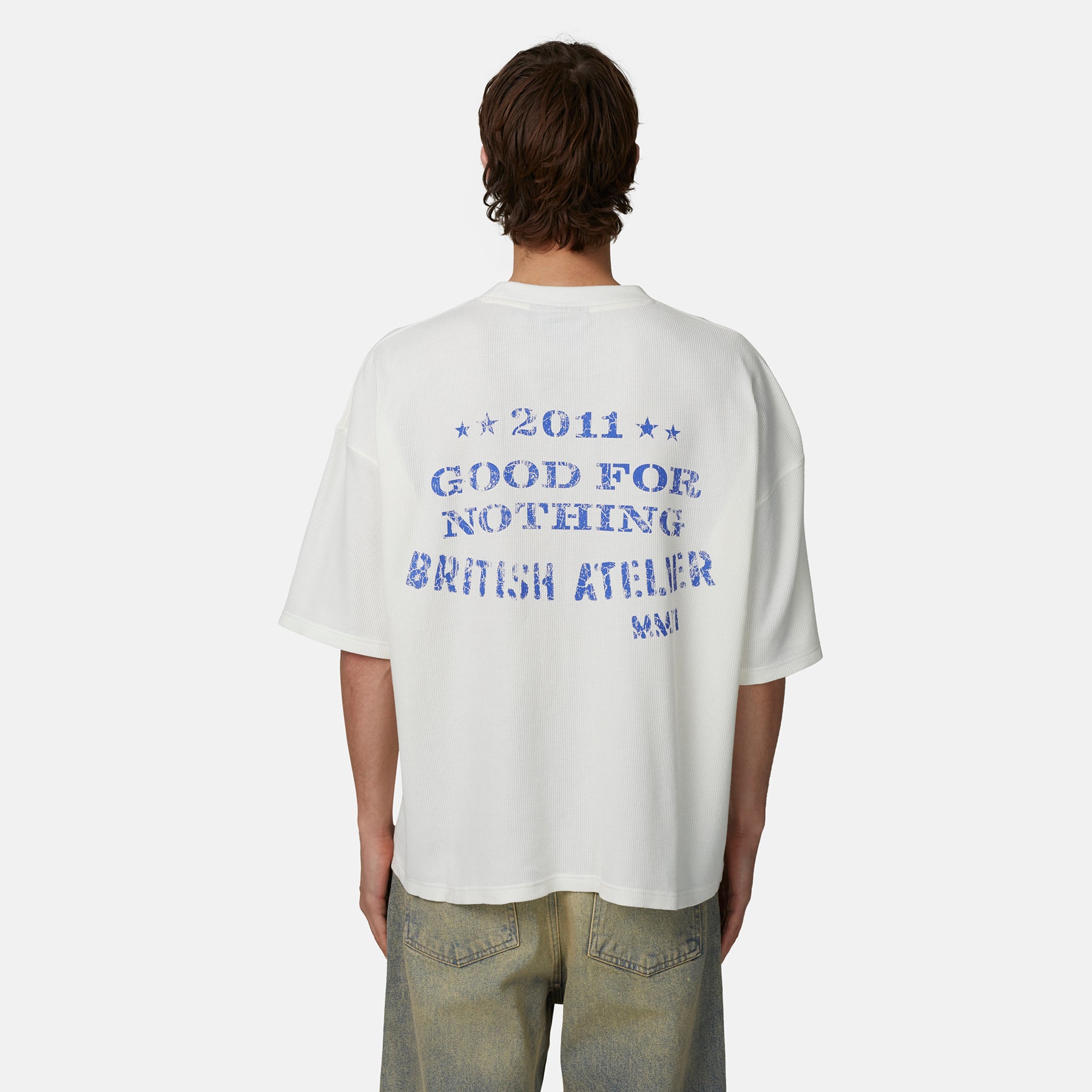 Oversized Boxy Icarus Waffle Off White T shirt