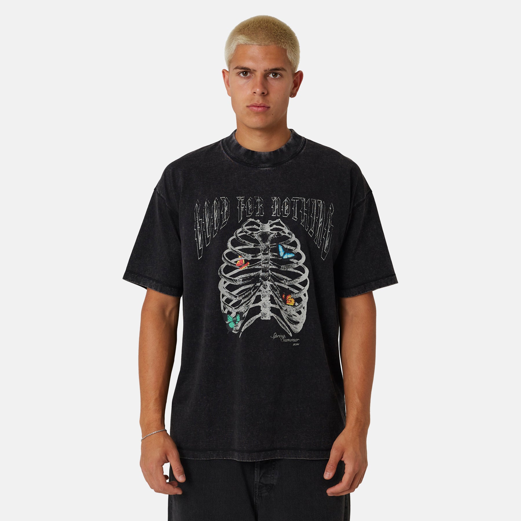 Rib Washed Short Sleeve T shirt