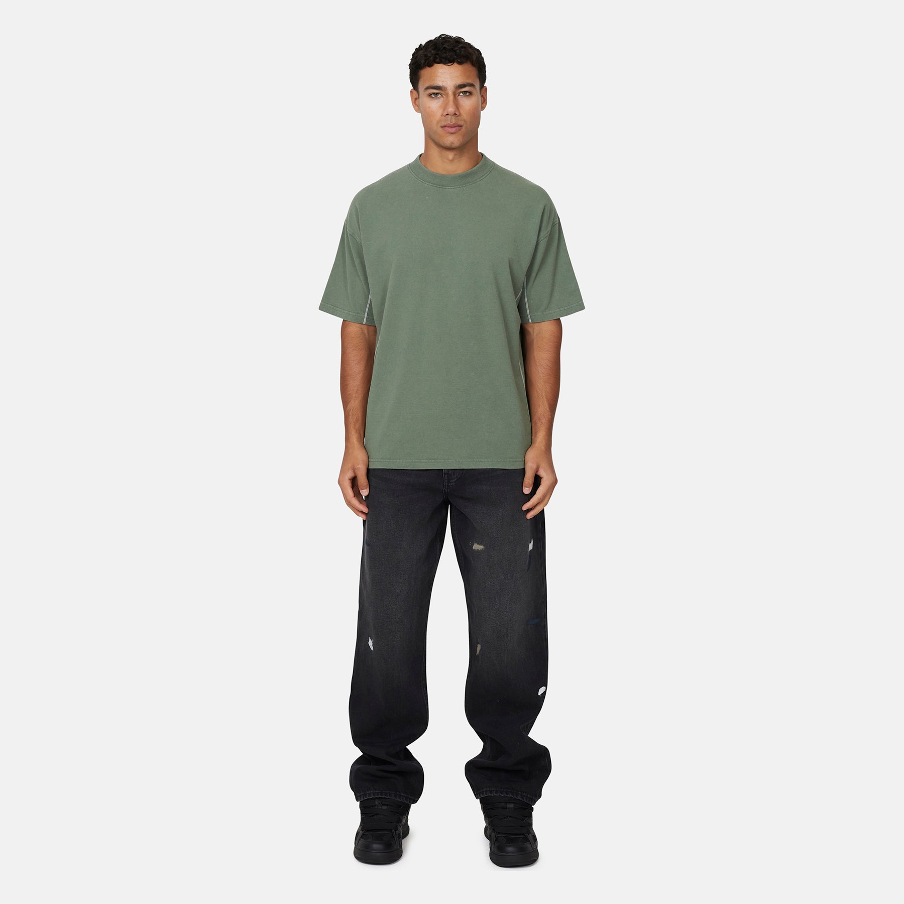 Overlock Washed Green T-shirt