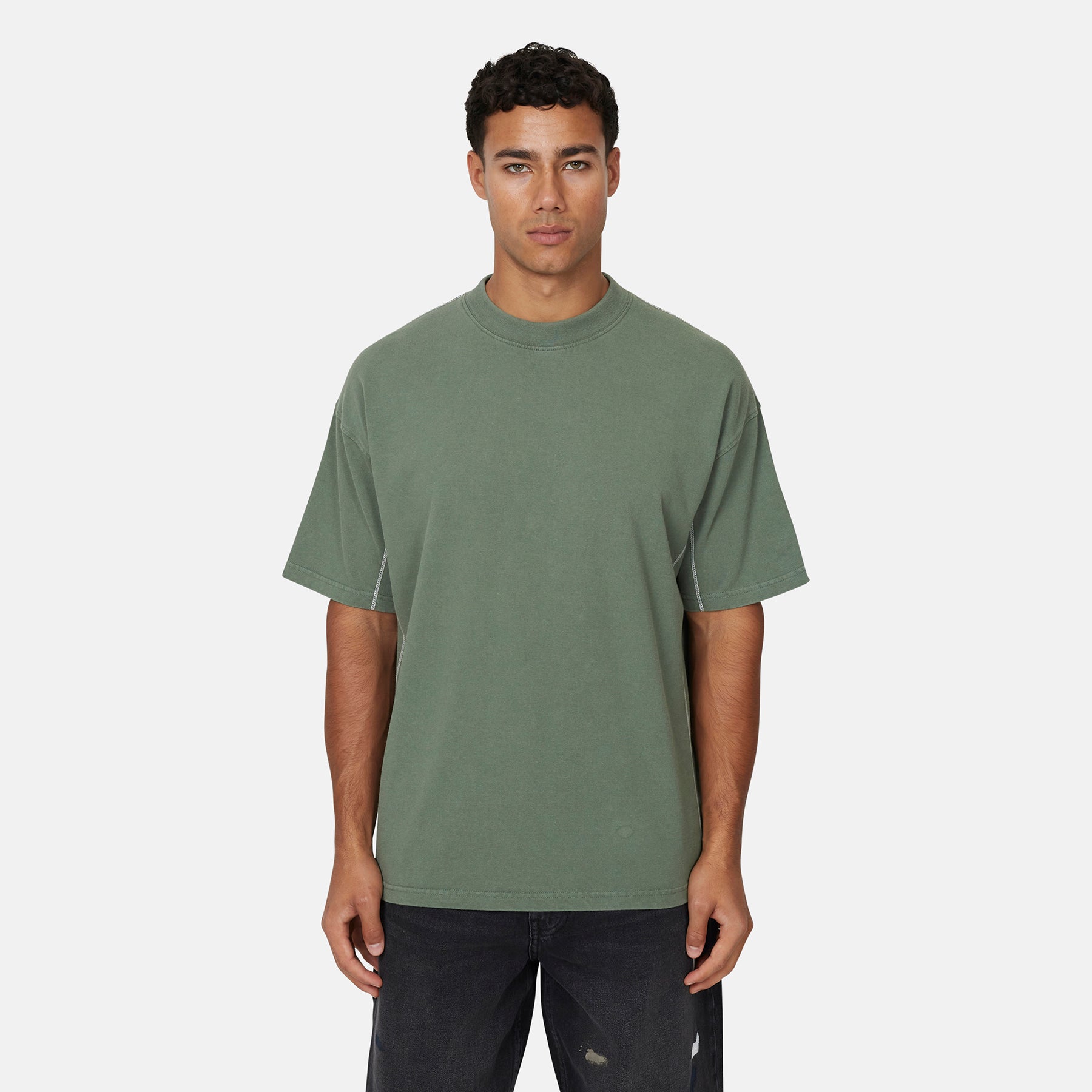 Overlock Washed Green T-shirt