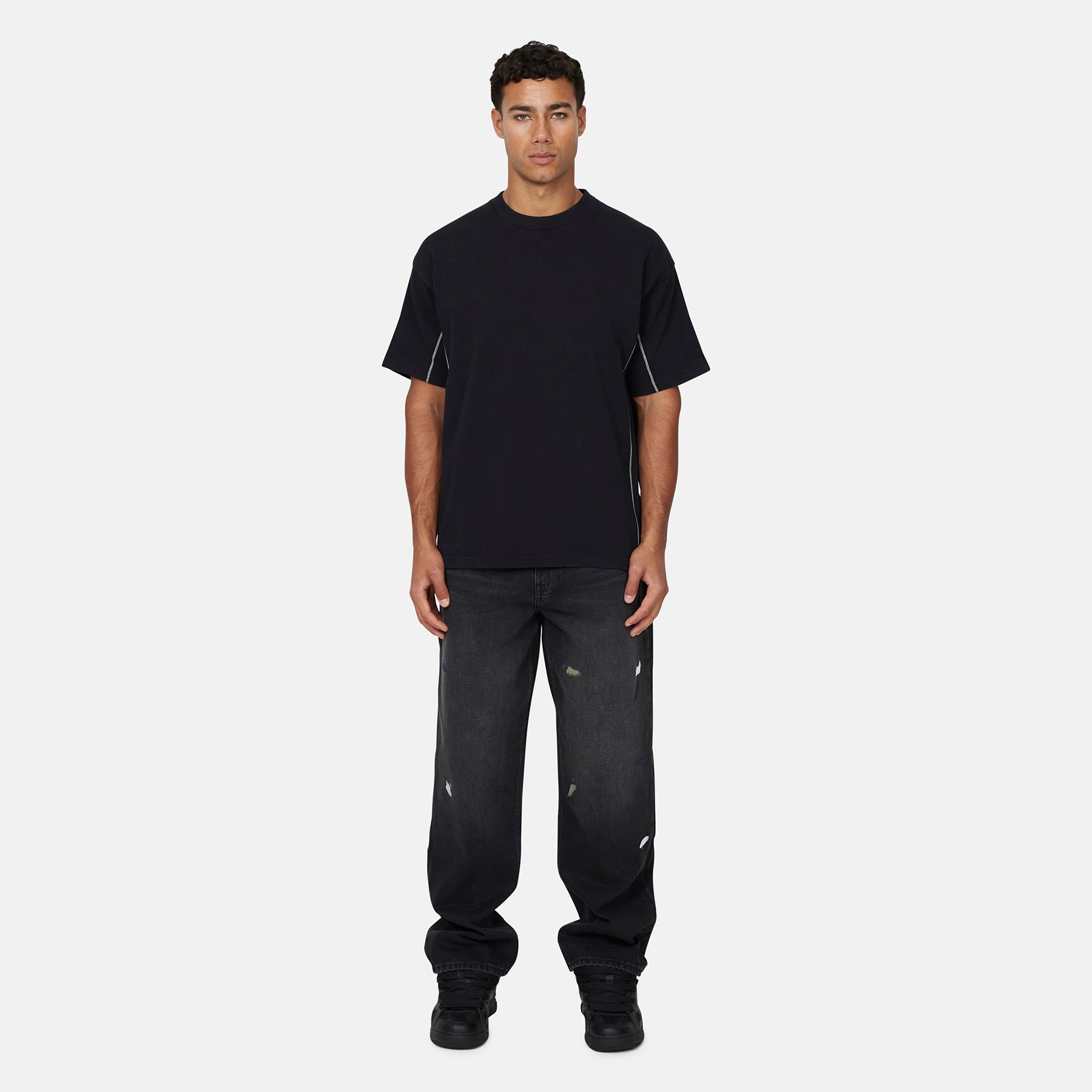 Overlock Washed Black T-shirt