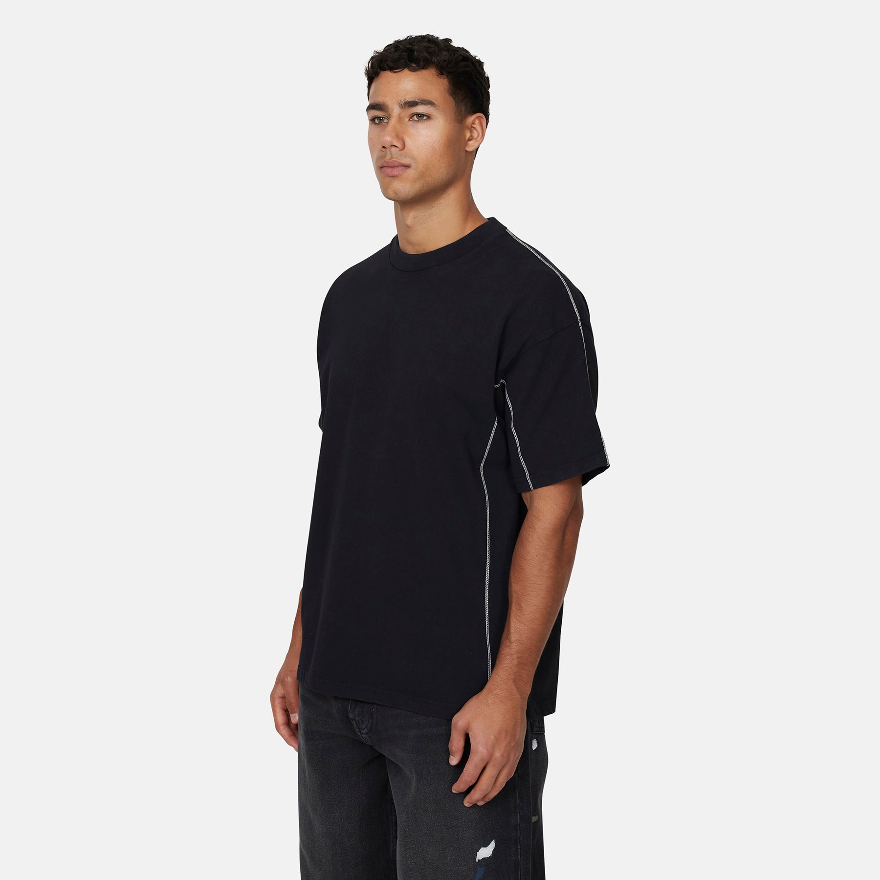 Overlock Washed Black T-shirt