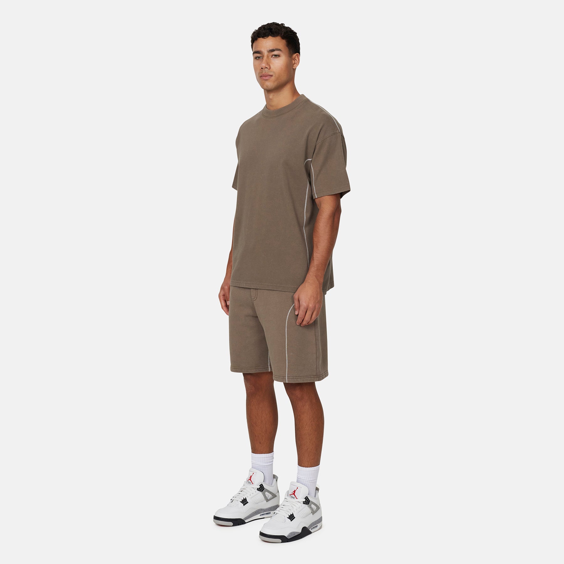 Overlock Washed Taupe T-shirt