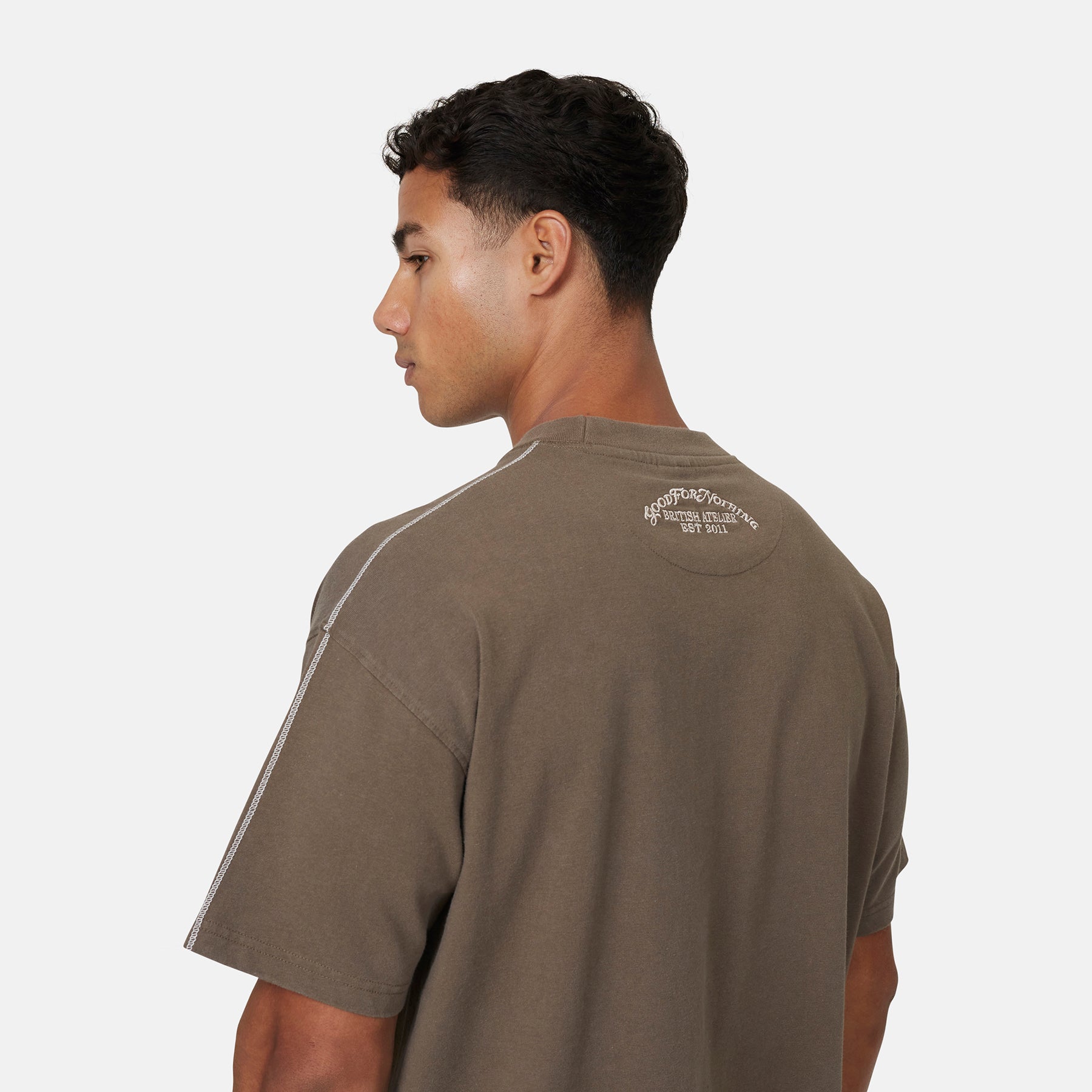 Overlock Washed Taupe T-shirt