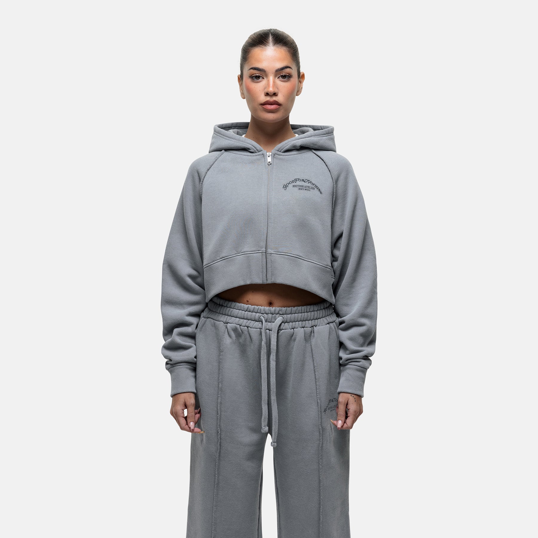 Raw Seam Washed Zip Hoodie
