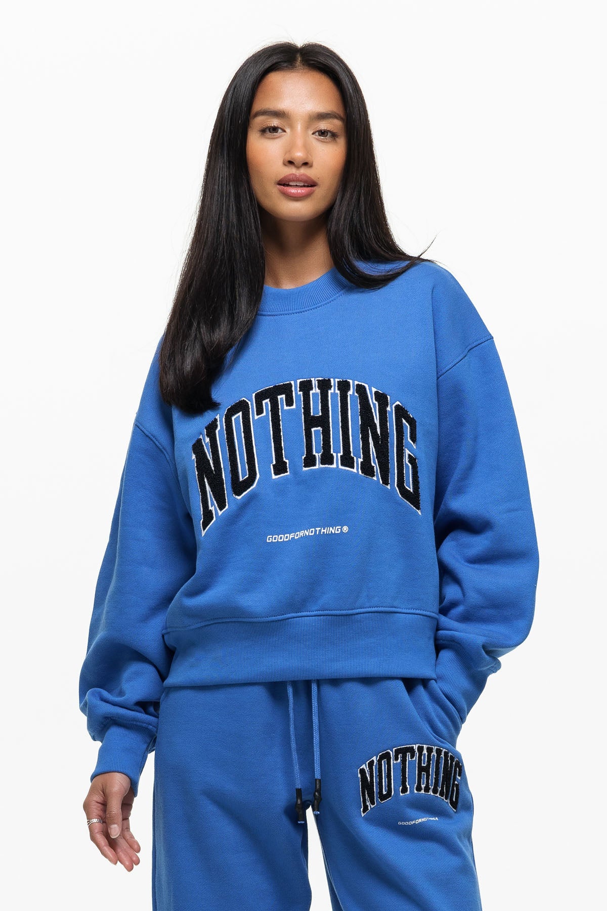 Oversized Varsity Boucle Sweatshirt