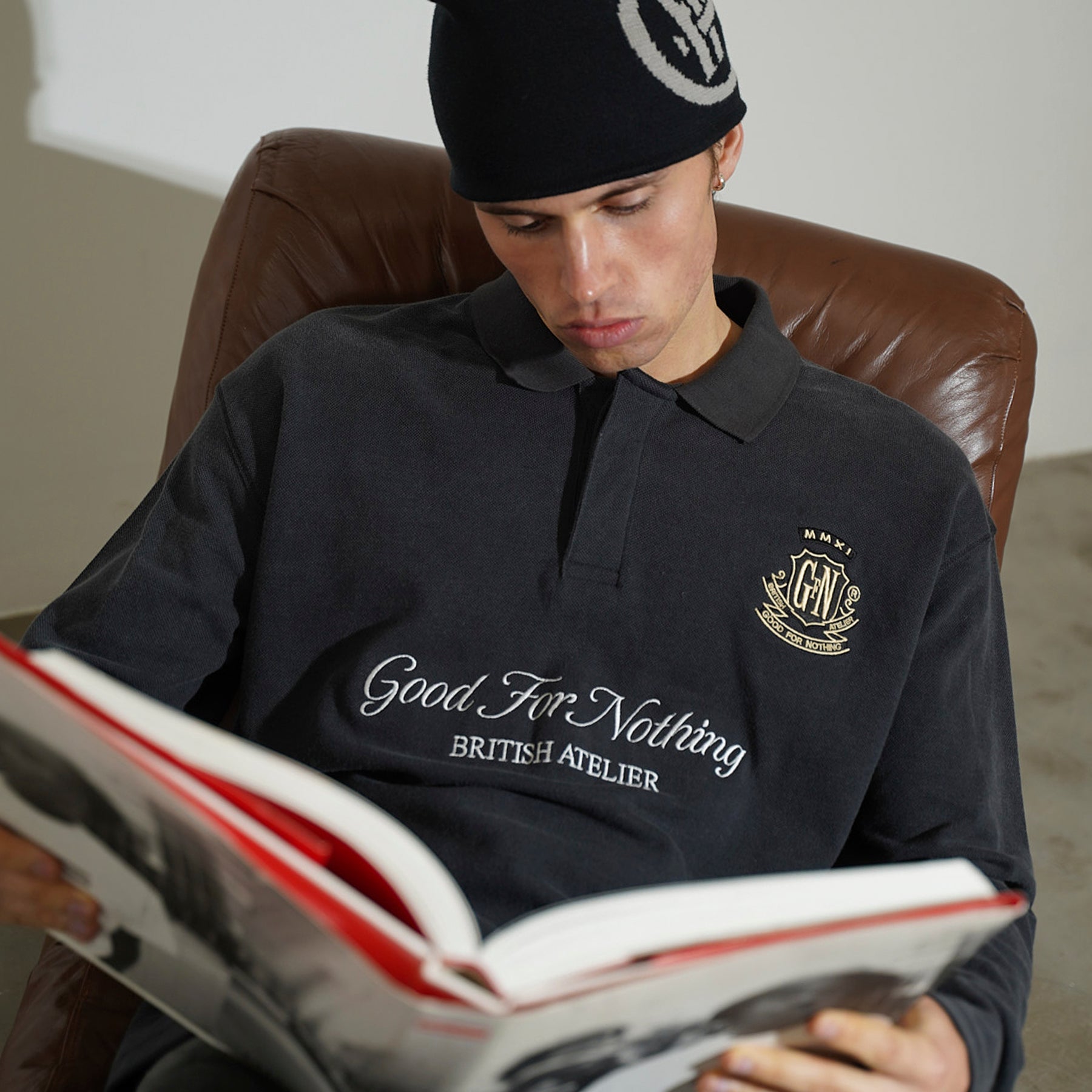 Vintage Crest Washed Black Polo