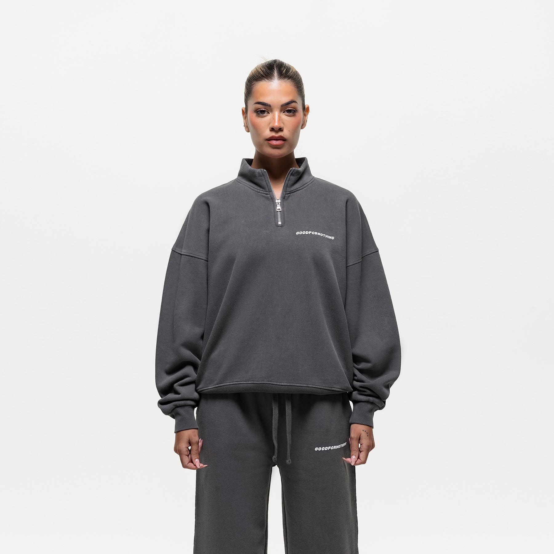 Gunmetal Quarter Zip Sweatshirt