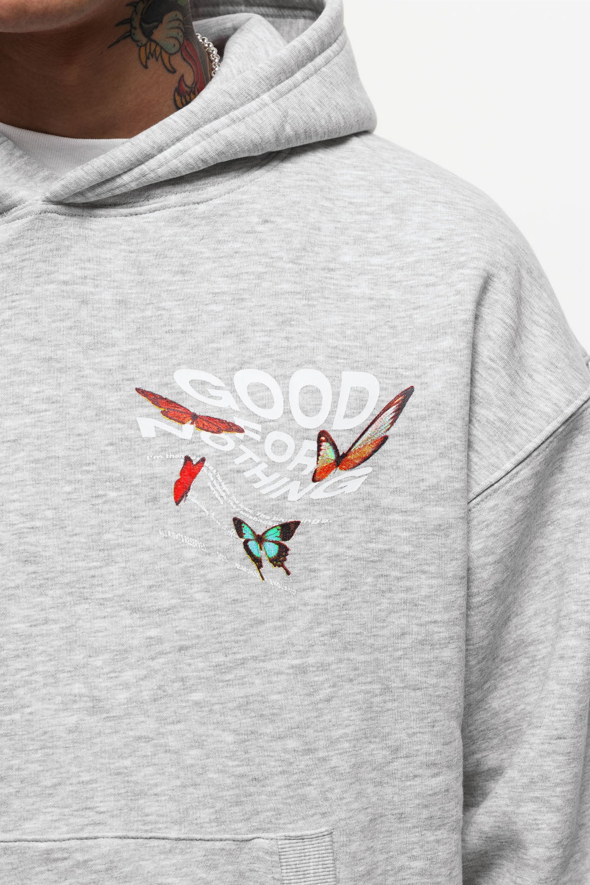 Oversized Wanderlust Grey Marl Hoodie