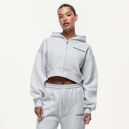 Vintage Grey Marl Zip Hoodie