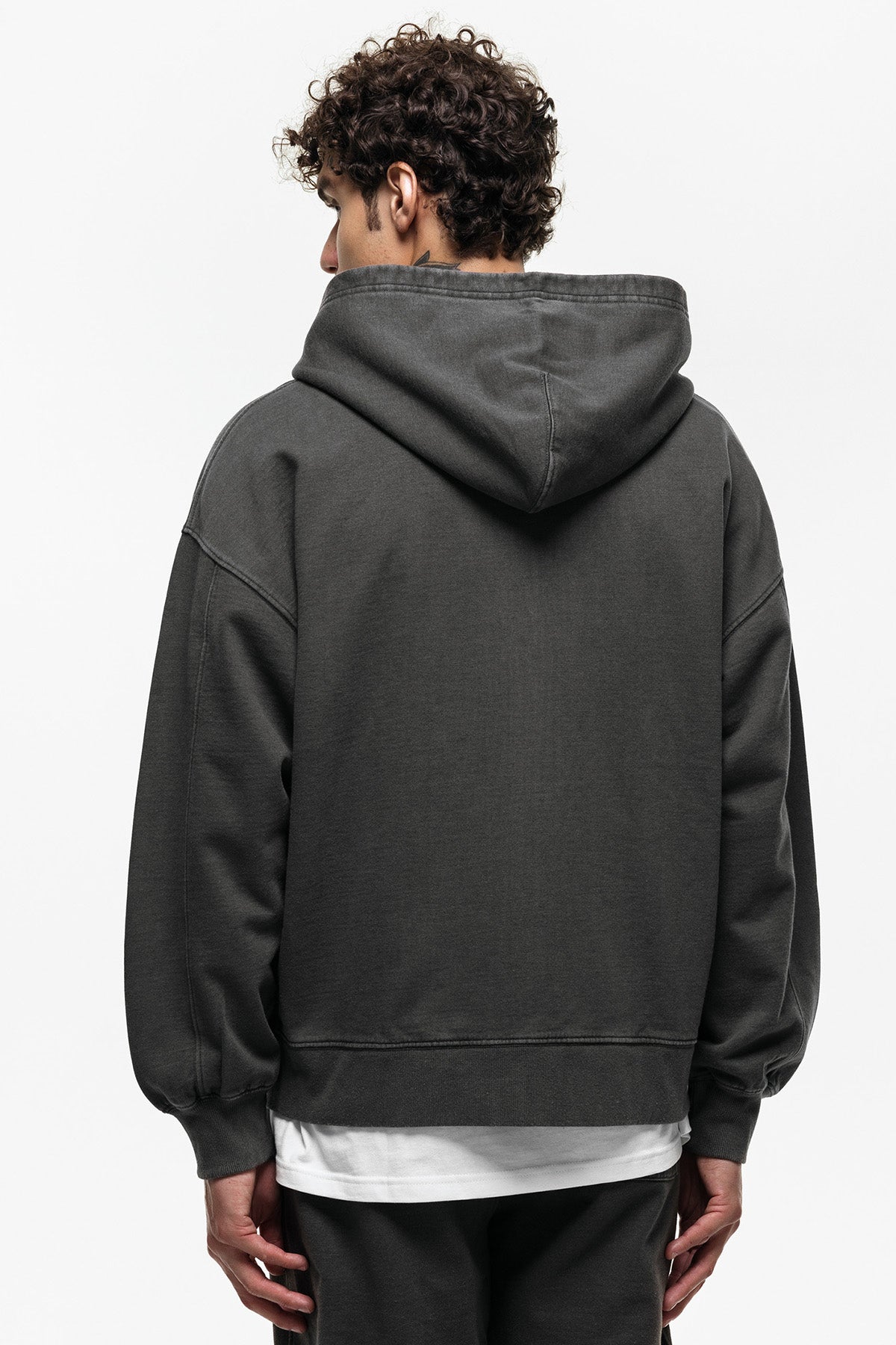 Oversized Garment Dyed Black Zip Hoodie – GOODFORNOTHING®