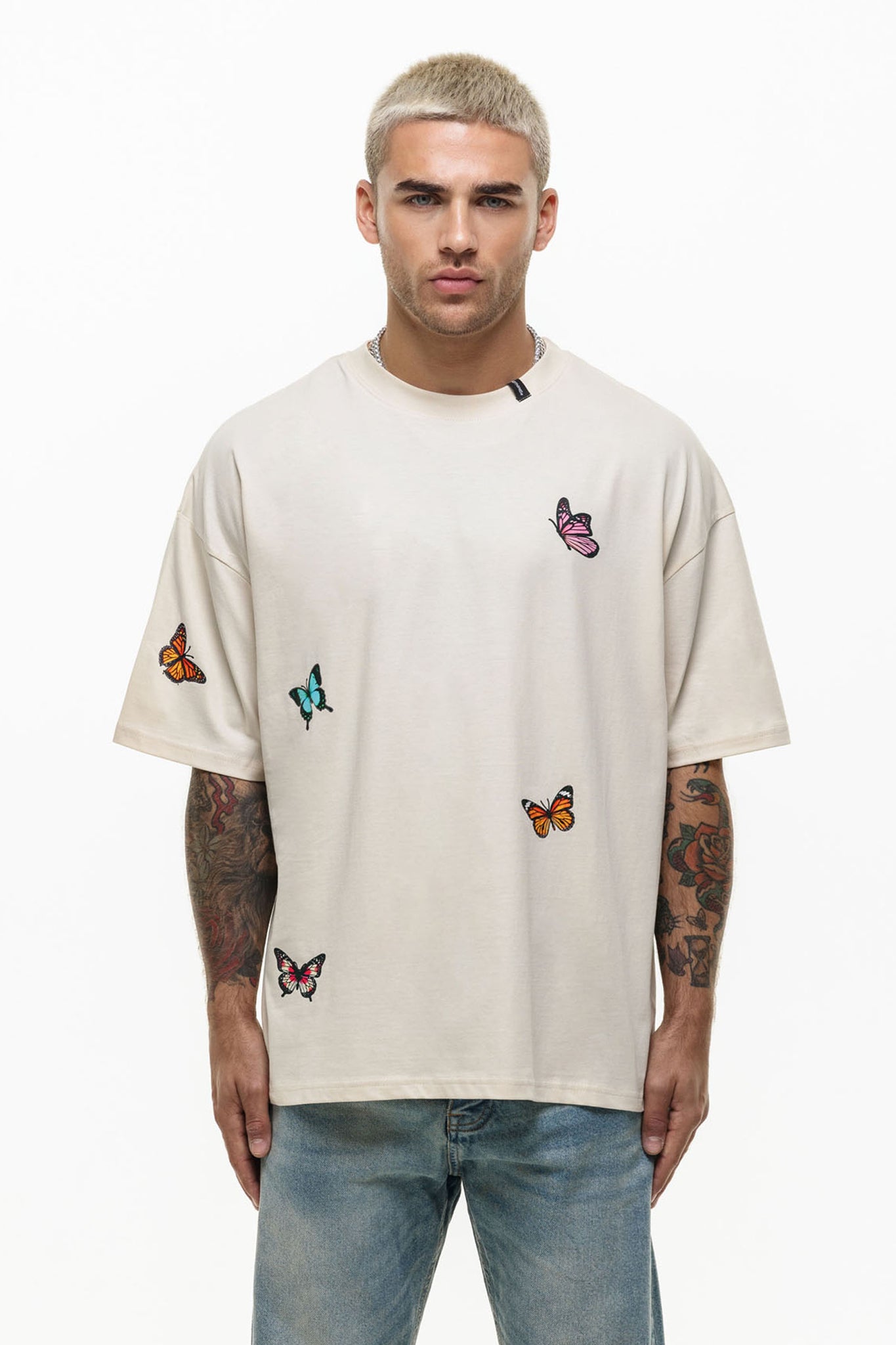 Oversized Breakout Butterfly Cream T-shirt