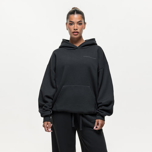 Vintage Onyx Black Hoodie