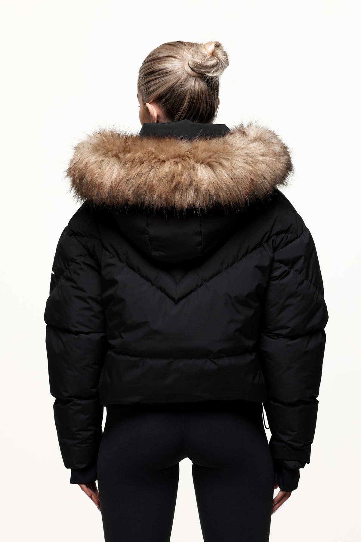 Alps Faux Fur Black Puffer Jacket