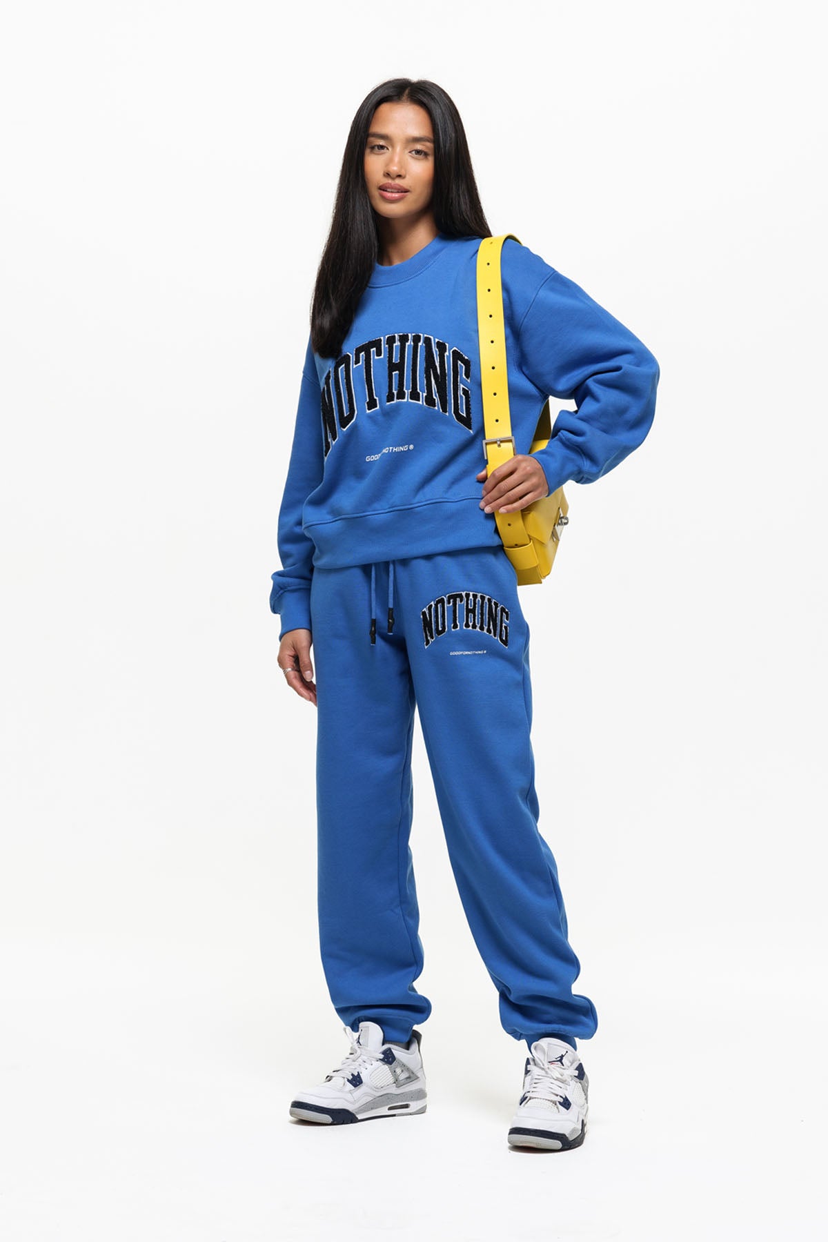 Varsity Boucle Blue Jogger (Final Sale)