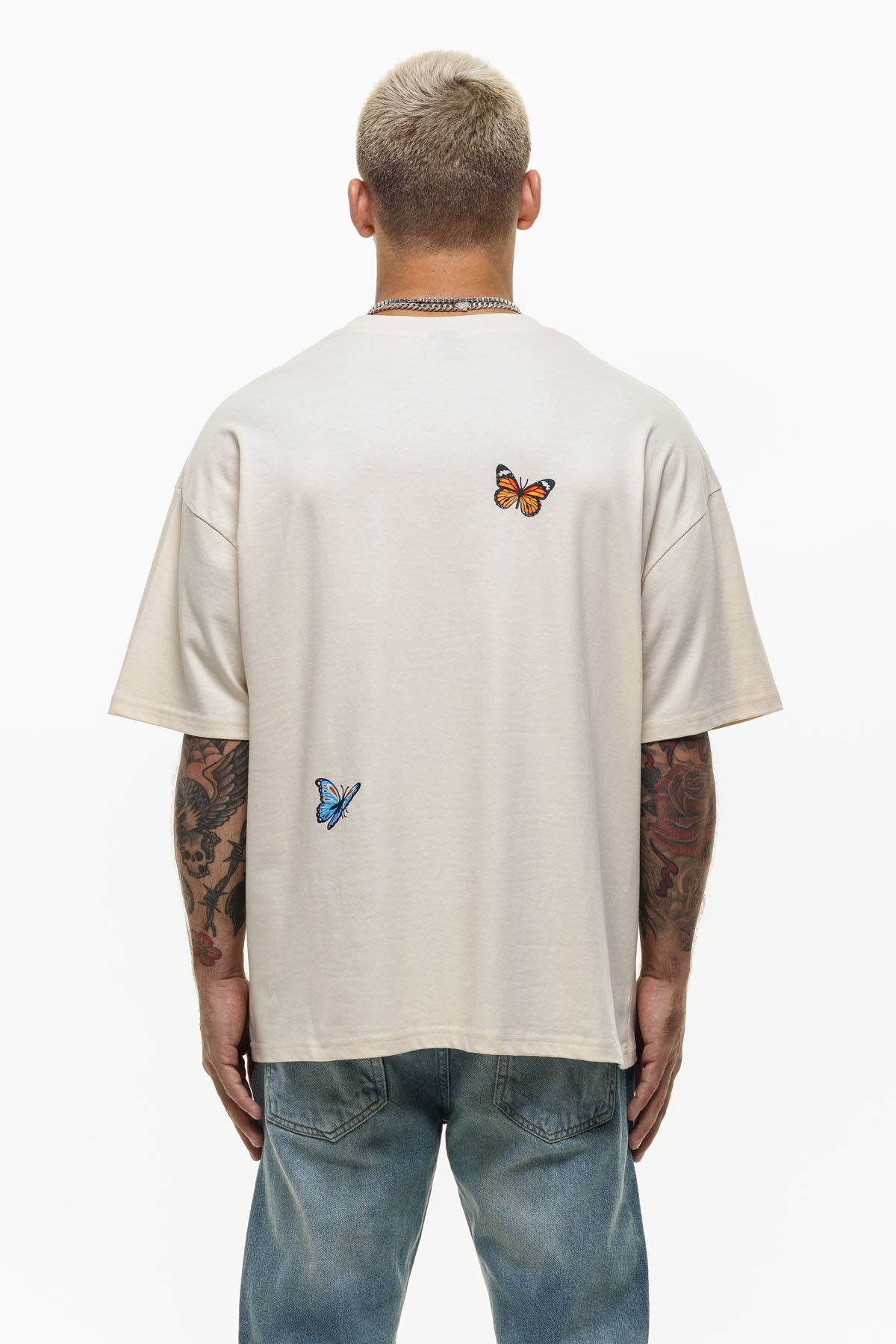 Oversized Breakout Butterfly Cream T-shirt