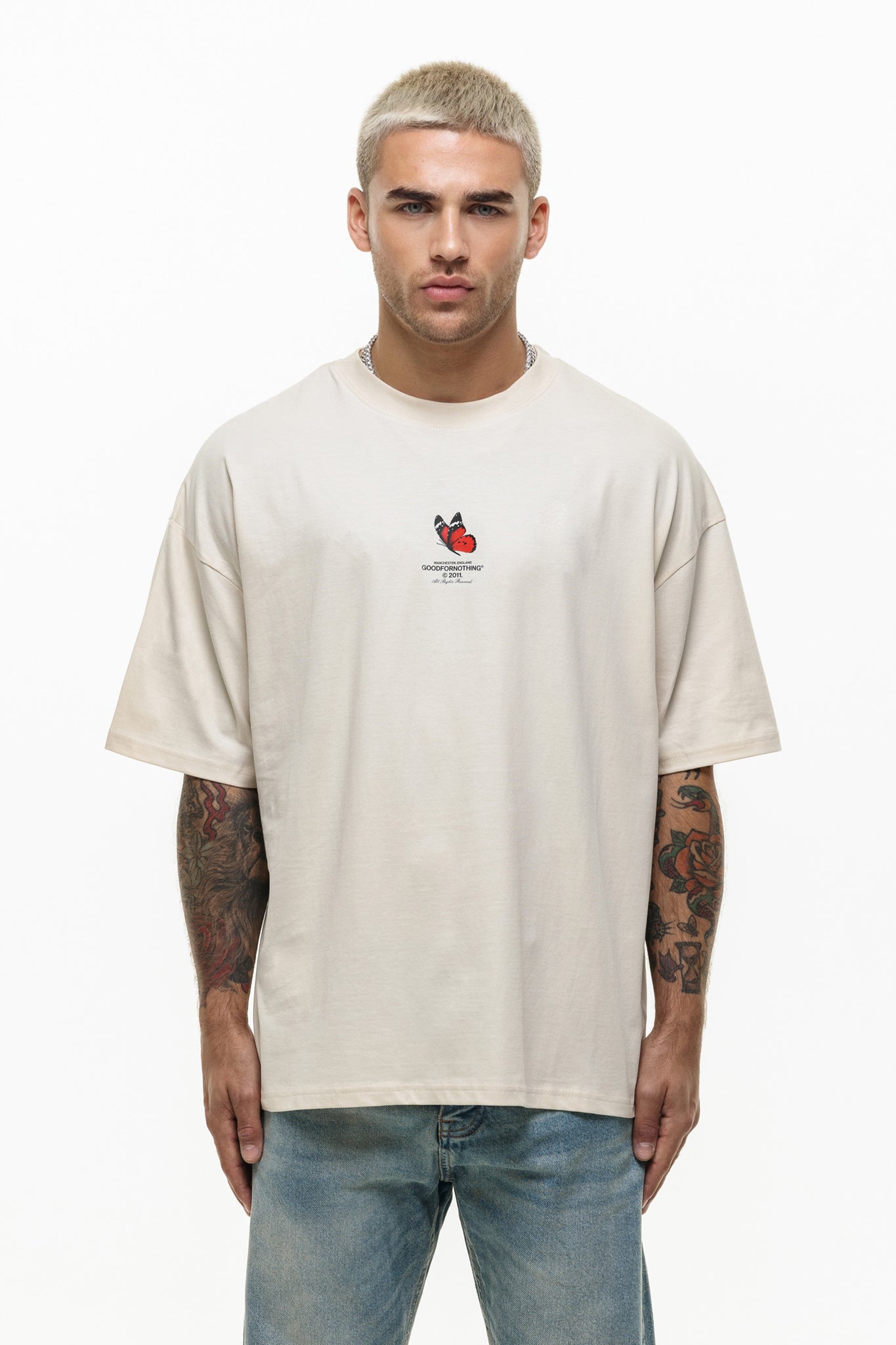 Oversized Archive Butterfly Cream T-shirt