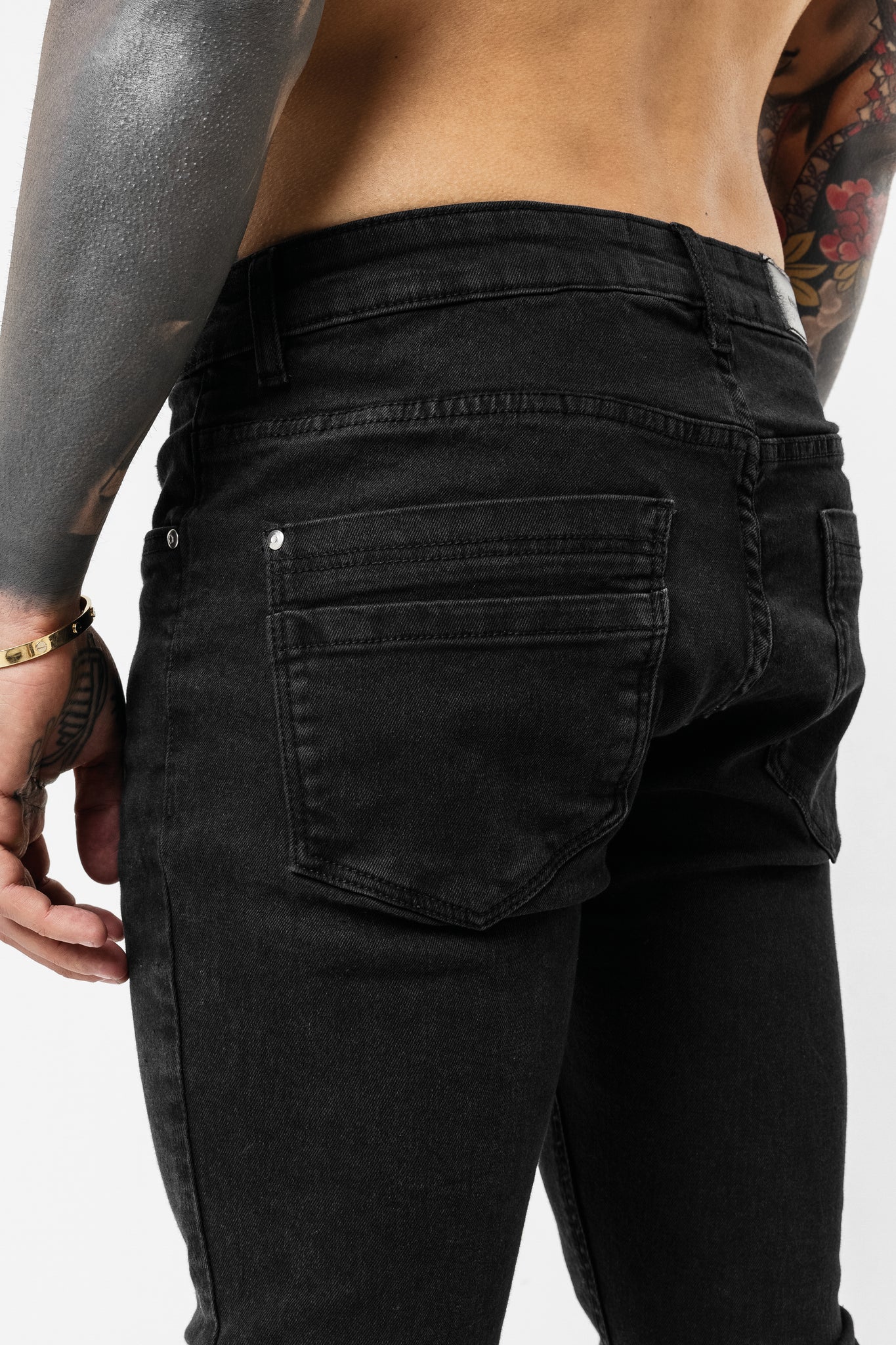 Skinny Destroyed Black Denim
