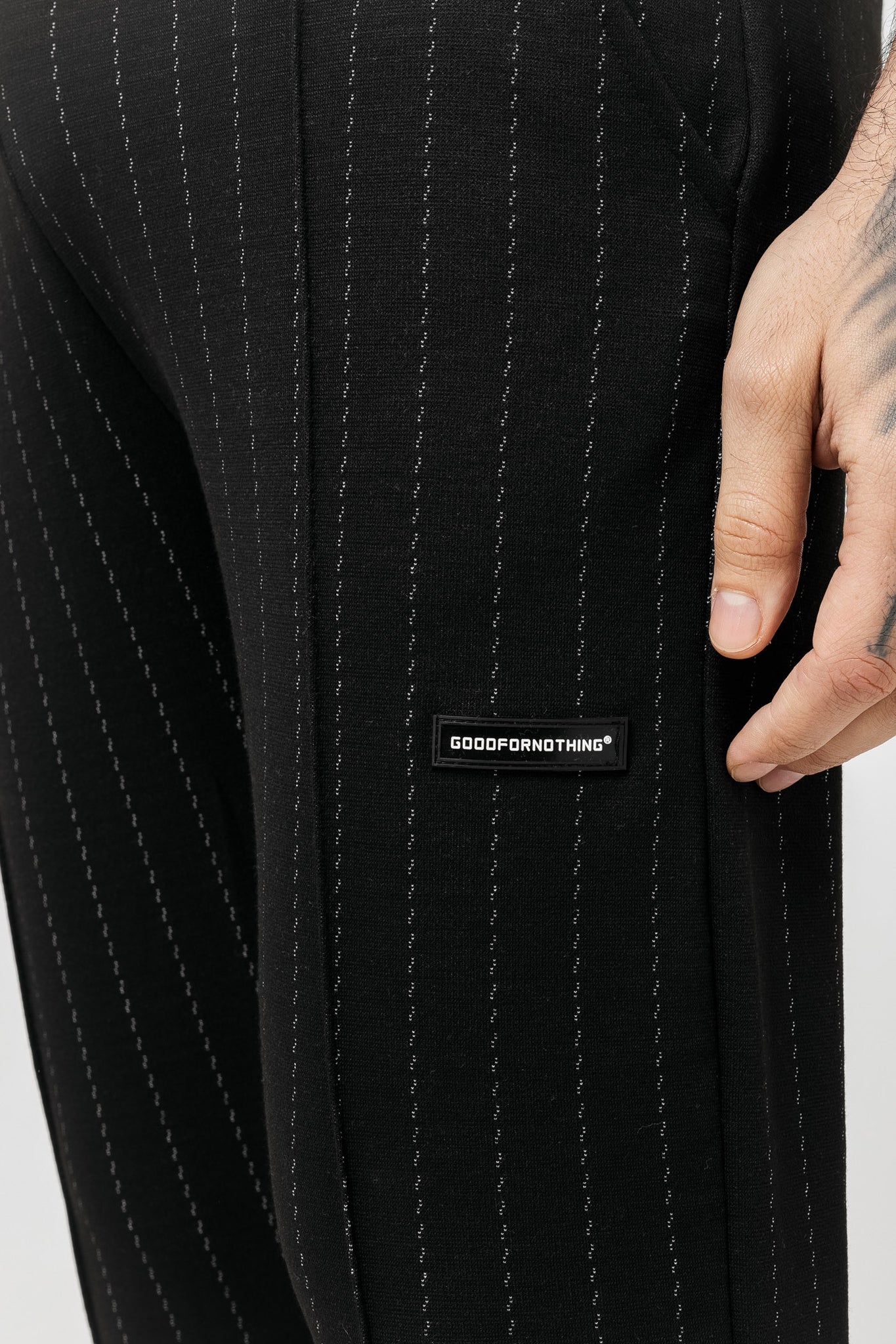 Pinstripe Black Cropped Pant