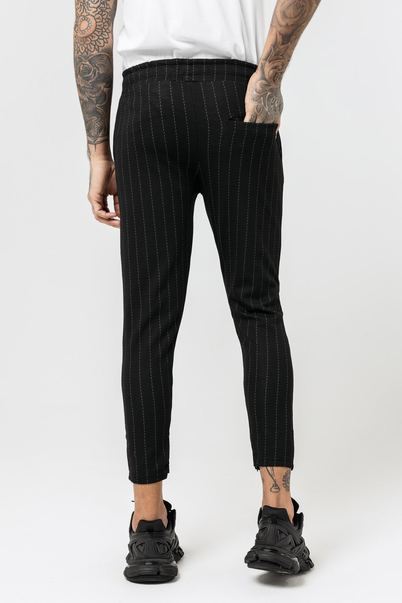 Pinstripe Black Cropped Pant