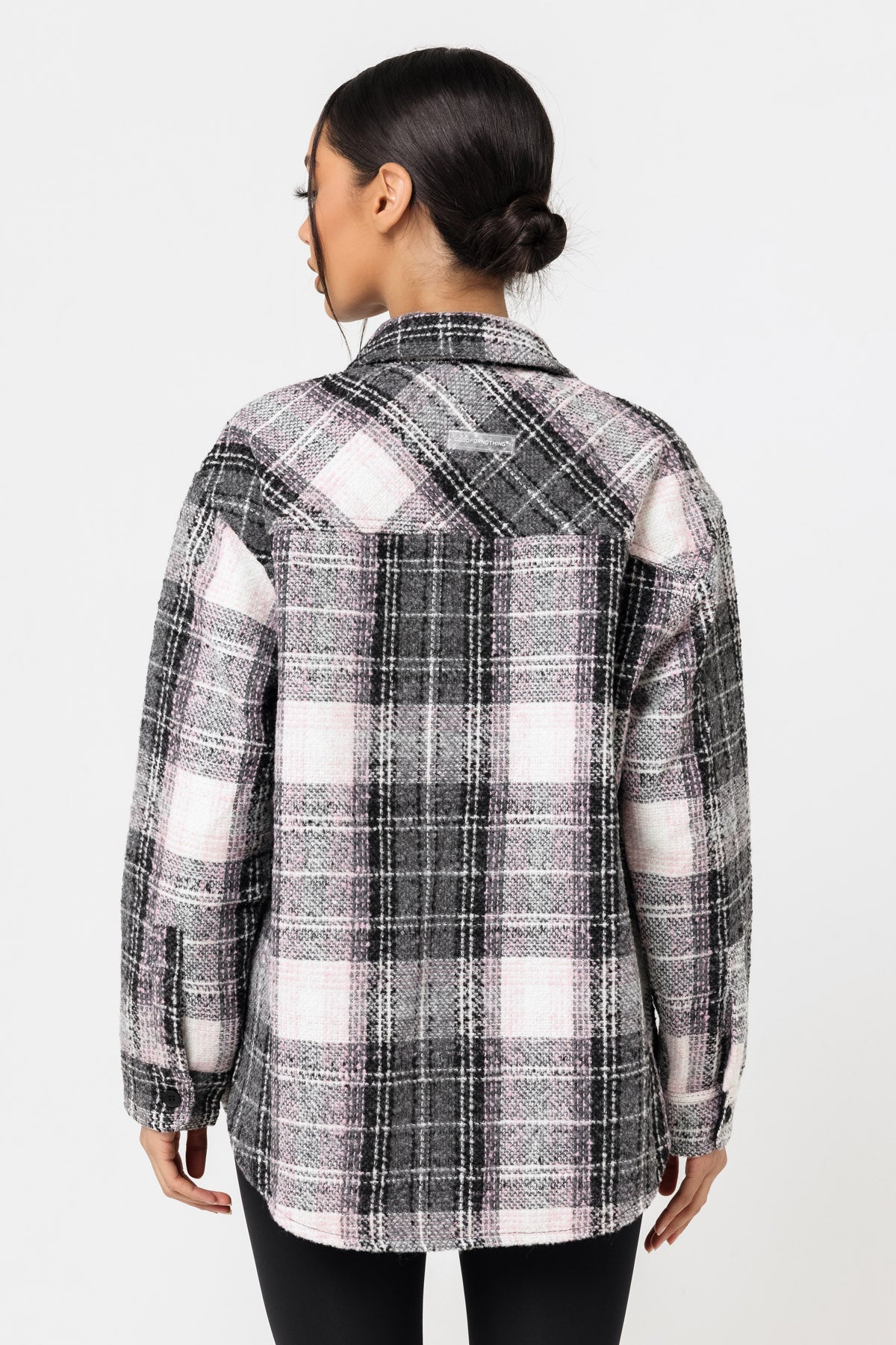 Wool Blend Grey Check Overshirt