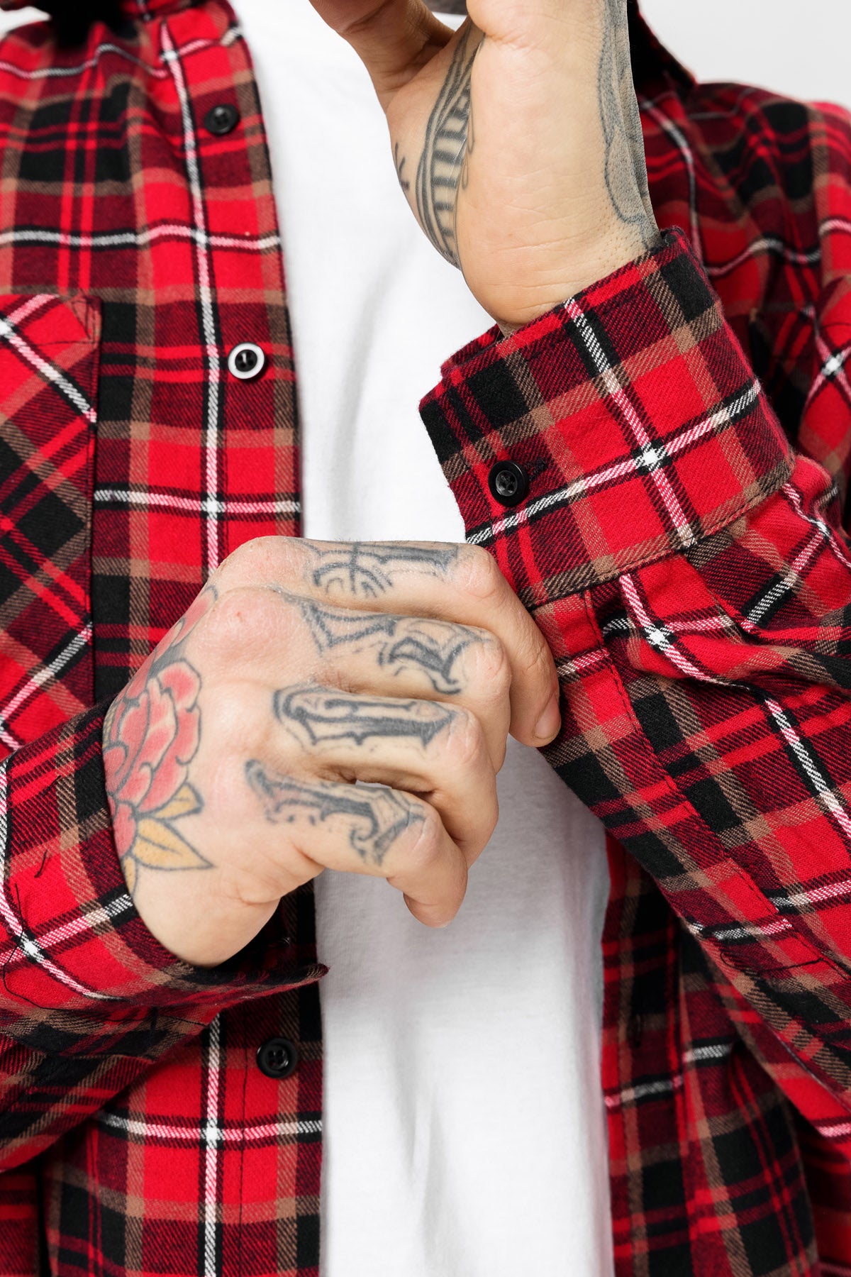 Oversized Flannel Check Red Shirt