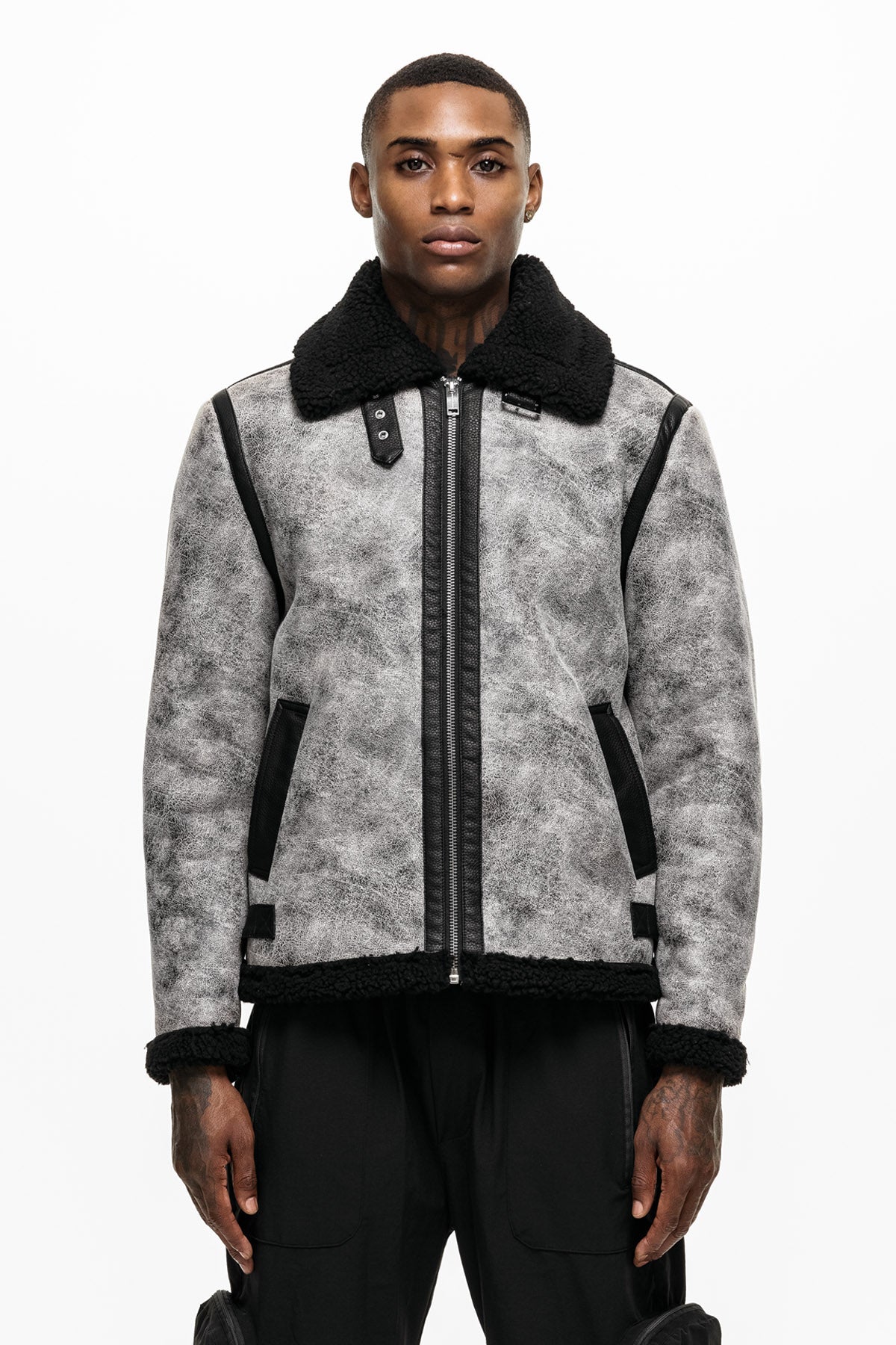 Premium Shearling Grey Jacket